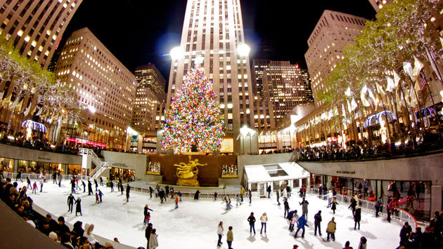 Rockefeller Center skating winter New York City