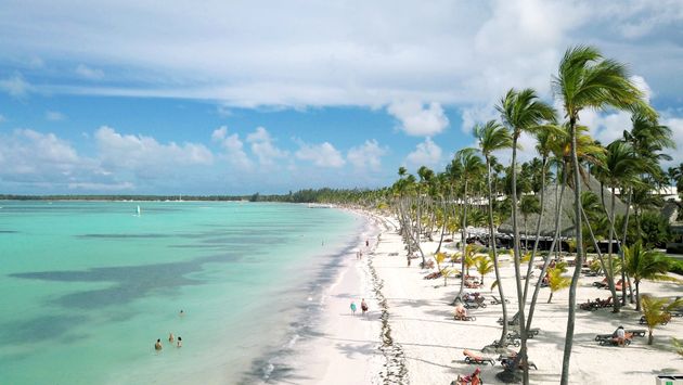 Aerial view of the beach in Punta Cana, Dominican Republic