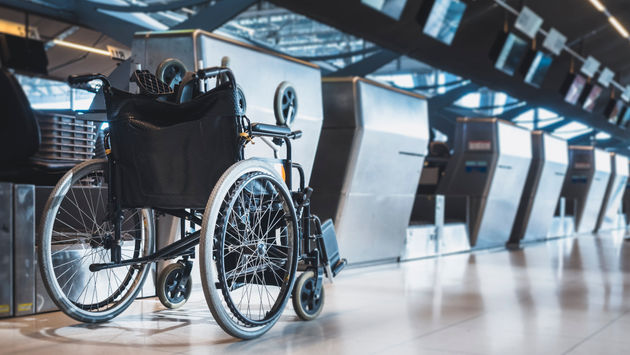 wheelchair, ticket counter, disability, accessible, airport