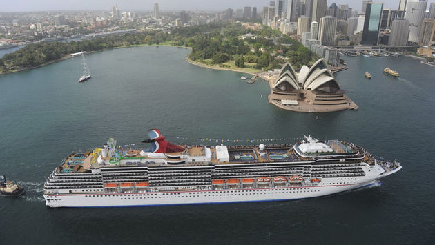 Carnival Spirit in Sydney Harbor. (Courtesy of Carnival Cruise Lines)