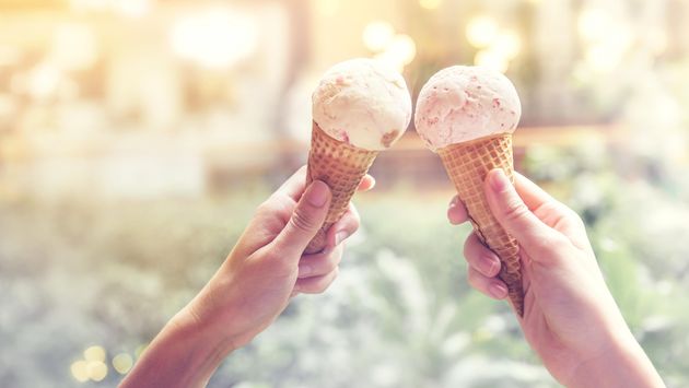 A pair of ice cream cones