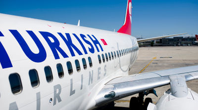 Turkish Airlines plane on the tarmac