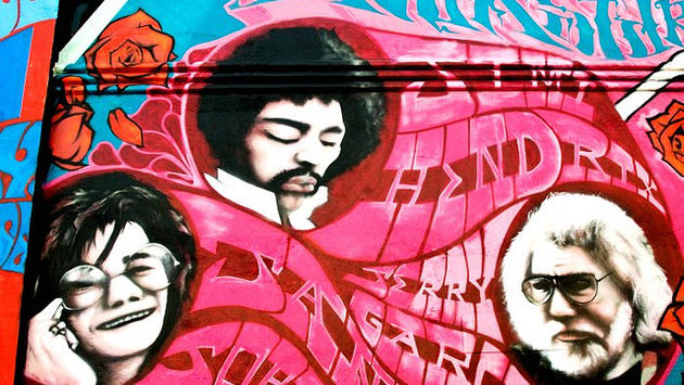 Psychedelic street art in San Francisco's famed Haight Ashbury section