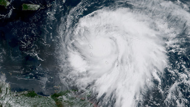 Hurricane Maria approaching the Leeward Islands