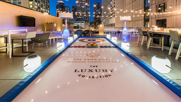 Curling rink at The Gwen, a Luxury Collection Hotel in Chicago.