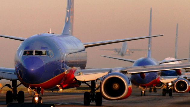 Southwest Airlines jets on the runway