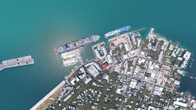 Cruise ships docked in Key West, Florida.