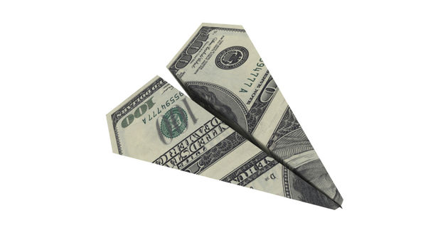 money paper airplane