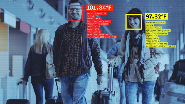 Example of a CCTV system using facial recognition technology amid the COVID-19 pandemic.