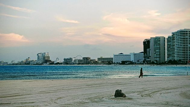 The beach in Cancun, Mexico.