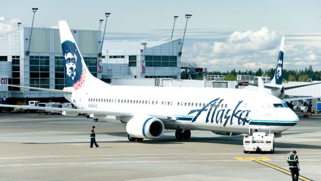 Alaska Airlines plane at Seattle-Tacoma International Airport