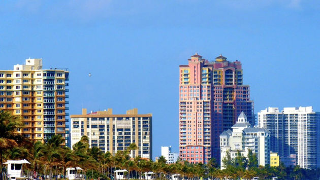 Condos line the beach in Fort Lauderdale, Florida