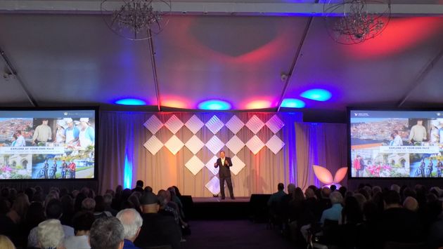 Gary Murphy, Vice President of Sales and Co-Owner, AmaWaterways addresses attendees of the Avoya Travel Network's 11th Annual Conference. The conference highlighted record sales growth and number of Independent Agents selling travel. (photo courtesy of Ana Figueroa)