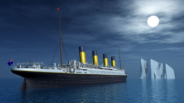 Titanic and Iceberg