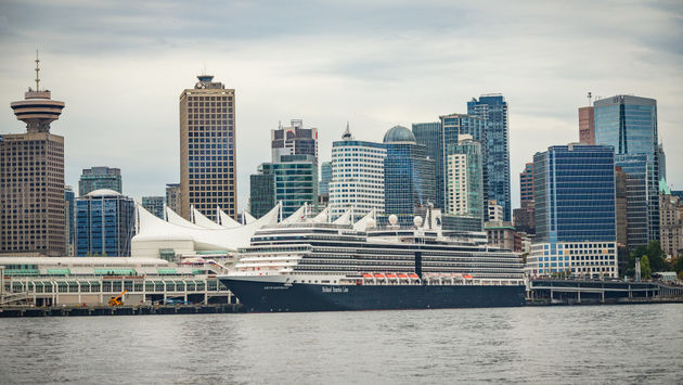Holland America Line's Nieuw Amsterdam at Canada Place in Vancouver.