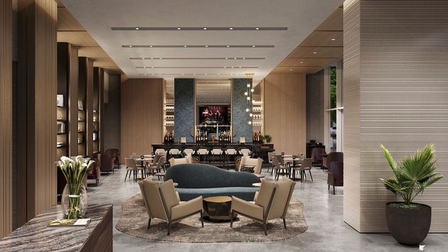 A rendering of one JW Marriott Dallas' rooms