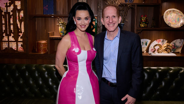 Katy Perry, godmother of Norwegian Prima, with NCL President and CEO Harry Sommer