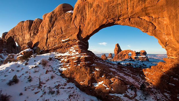 Arches National Park in winter