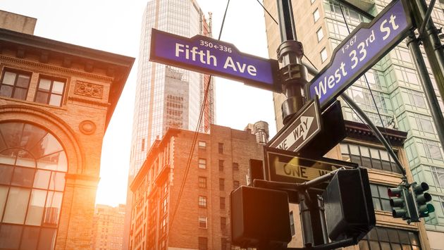 Fifth Ave and West 33rd sign in New York City