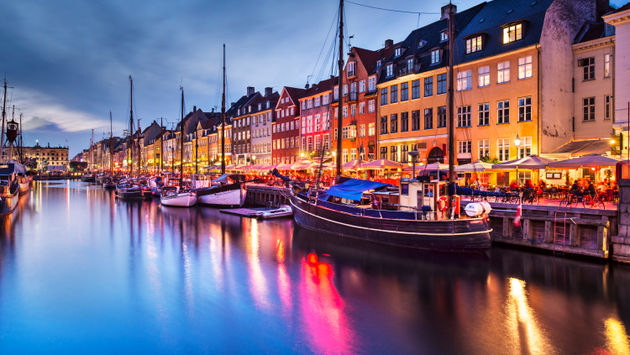 Nyhavn Canal in Copenhagen, Demark