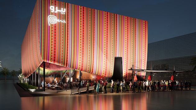 Render que muestra cómo se verá terminado el pabellón de Perú en Expo Dubái.