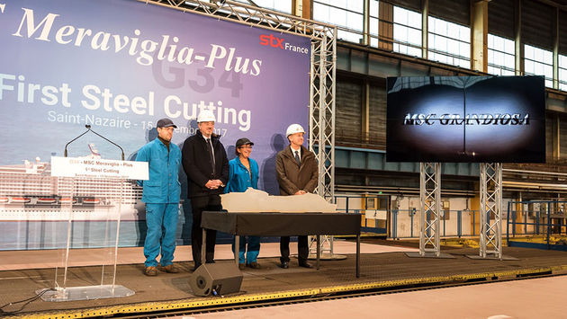 MSC Cruises celebrates the initial steel-cutting of the MSC Grandiosa