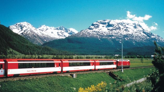 Eurail Glacier Express in the Engadine Valley