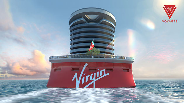 The stern of Virgin Voyages' first ship design