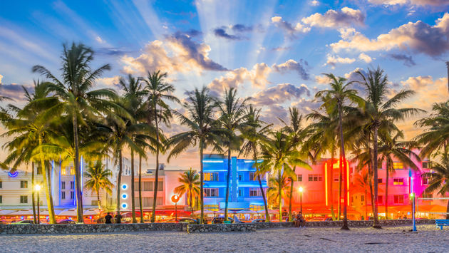 Miami Beach, Florida, USA on Ocean Drive. (photo via Sean Pavone / iStock / Getty Images Plus)