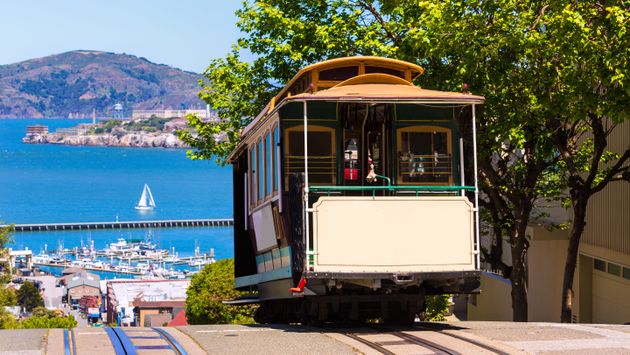 Cable car, trolley, San Francisco Bay, California